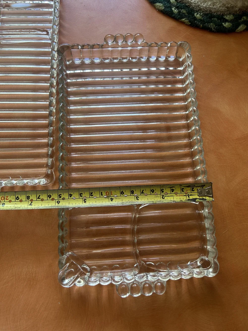 Vintage Ball And Rib Glass Tray